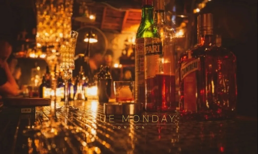 bottles on a bar
