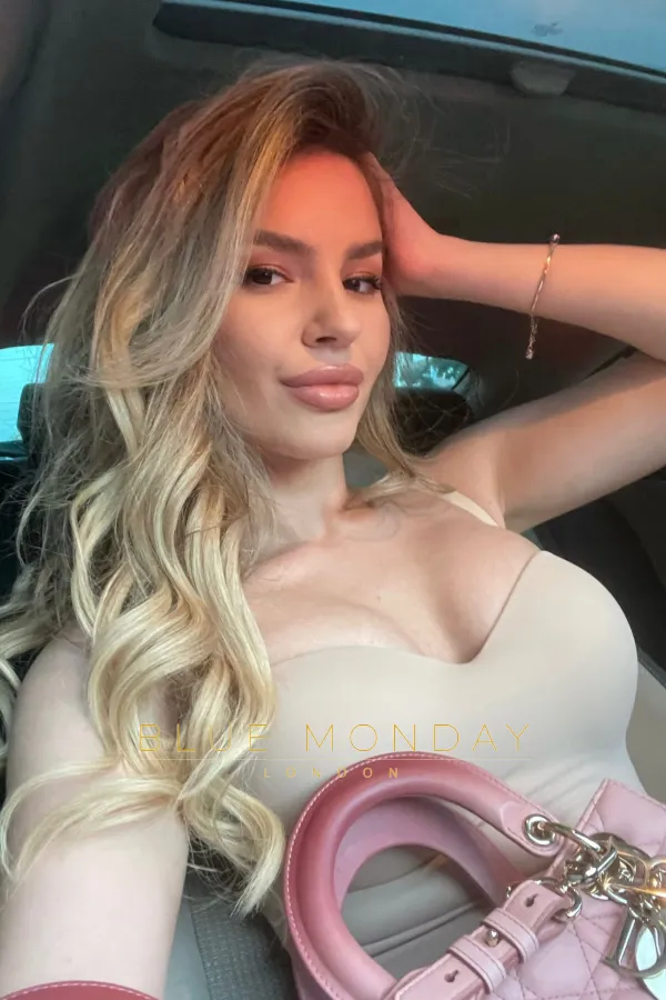 Britney taking a selfie in a car 